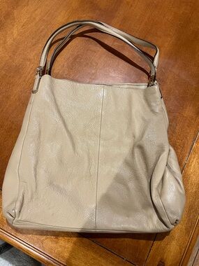 Coach Taupe Leather Shoulder Bag